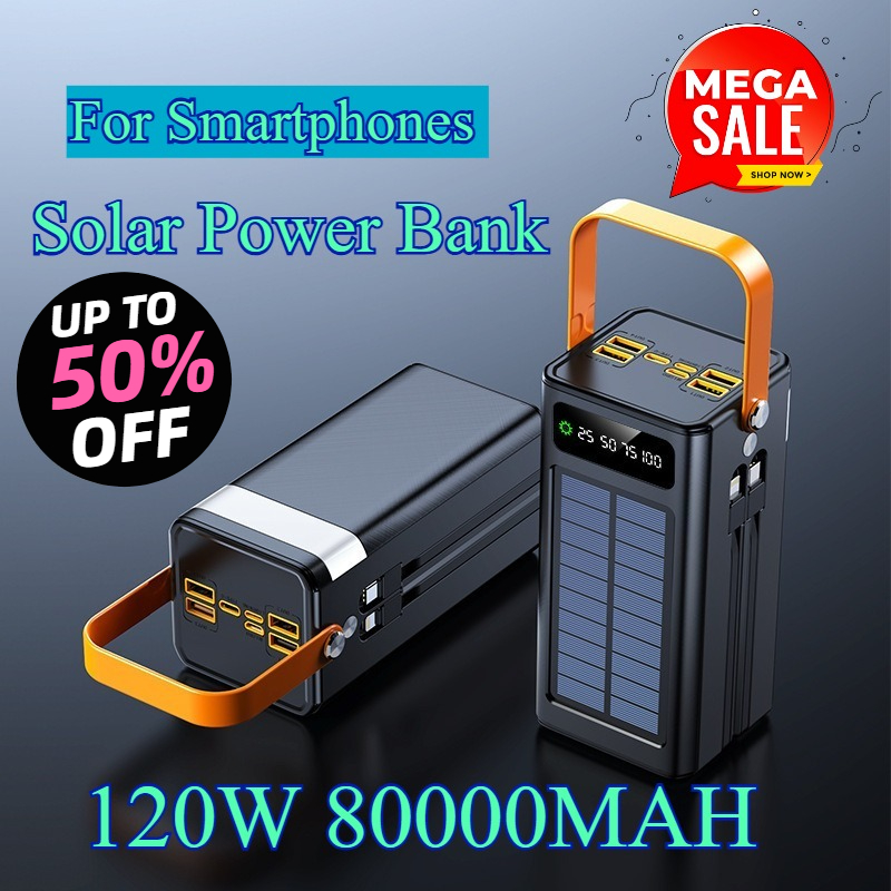 Solar Emergency Charger - Power Bank Solare da 80000mAh 120W,