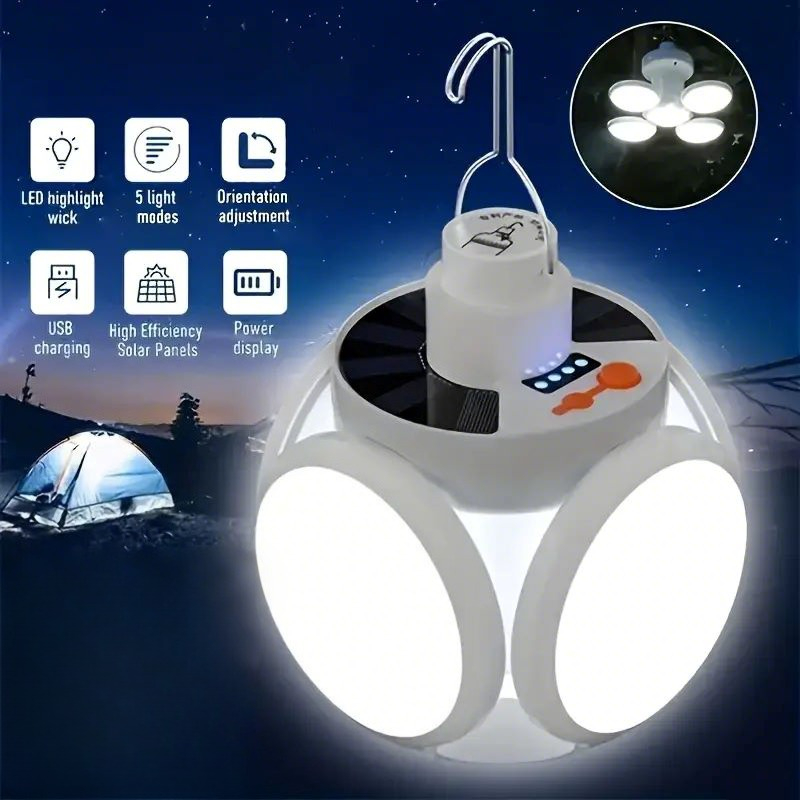 Solar Emergency Charger - Luce di ricarica solare con ganci